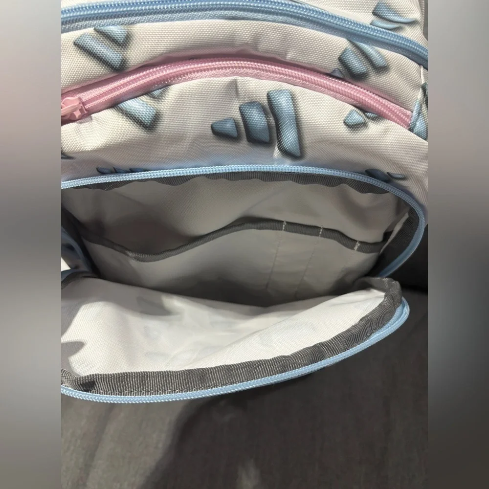 Adidas Kids' Pink and Blue Geometric Backpack